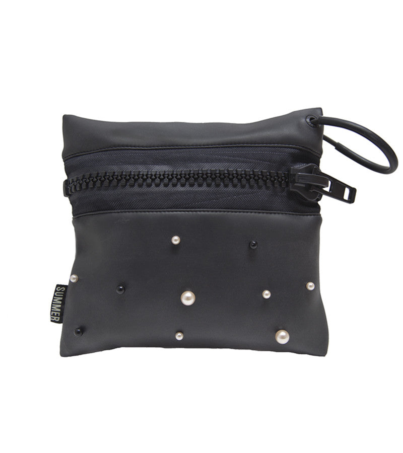 PEARL STUDDED ZIP POUCH